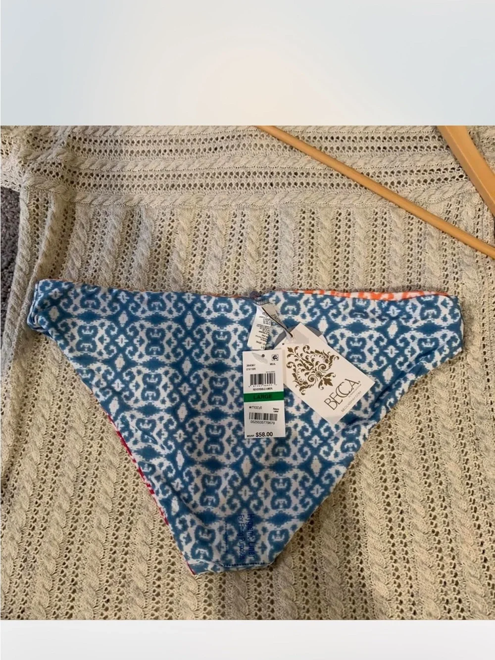 Becca bikini bottoms reversible brand new with tags size large